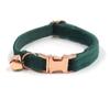 Colar para animal de estimação de veludo verde natalino Fan ha boss colar fofo para gato com letras colar anti-perda para gato atacado