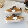CKN - Zapatos retro de cuero desgastado con estrellas, pequeños y sucios, para mujer, invierno 2025, nuevos zapatos de tabla de suela gruesa para niñas, 6602