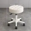Banco de Salão de Beleza com Rodas, Giratório e Altura Ajustável, Banco Redondo para Maquiagem e Vestir, Cabeleireiro, Manicure, Cadeira de Barbeiro, Banco de Bar, Cadeira Grande de Trabalho