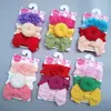 Diadema para el Cabello de Niños Europeos y Americanos Set de Colores Mixtos Donut Lazo Diadema para Bebé Tres Flores Diadema de Nylon Set de Tres Piezas