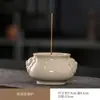Quemador de Incienso Cerámico de Cuatro Patas Estilo Chino Quemador de Incienso Pequeño para Ceremonia del Té para Uso en Interiores en Casa con Soporte para Cenizas de Plantas para Varillas de Incienso