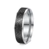 Anillo de Cola Nuevo Bicolor de 6mm para Mujer Acero Inoxidable Esmerilado Joyería de Moda Simple Anillo de Pareja