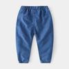 Pantalones Casuales de Mezclilla Estilo Verano 2025 para Niños Pequeños y Medianos, Pantalones de Cintura Media con Banda Elástica, Procesado Suave