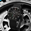 Reloj de hombre con tres ojos y aguja azul, con cinta de silicona y barril de vino de moda, reloj de cuarzo, reloj de hombre, fabricantes en stock, venta al por mayor