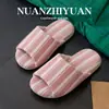 Pantuflas Antideslizantes Sencillas Nanbowan para Parejas, para Todas las Estaciones, Pantuflas de Piso para el Hogar en Interiores, Pantuflas de Lino Transpirables Absorbentes de Sudor para el Verano
