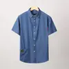 24 Camisa Casual de Verano para Hombre de Mezclilla Manga Corta Moda Camisa de Mezclilla Manga Media Tallas Grandes XL-8XL Hombre Transfronterizo
