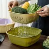 Juego de 6 Piezas de Lavabo para Verduras, Colador, Frutero, Cesta de Frutas para el Hogar en la Cocina, Cesta para Lavar Verduras de Mesa de Café en la Sala de Estar, Bandeja de Frutas, Plato para Frutas