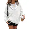 Otoño/Invierno 2026 Nuevo Sudadera con Cremallera Larga de Manga Larga con Estampado de Leopardo y Forro Polar para Mujer, Transfronteriza Europea y Americana, Amazon
