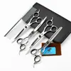 Tijeras de Tornillo Nepperson Negras de Alta Calidad de 7.0 pulgadas, Juego de 4 Piezas, 3 Piezas, 5 Piezas para Peluquería de Mascotas, Tijeras Rectas, Set de Espina de Pescado