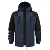 Chaqueta con capucha para hombre de estilo urbano americano, estilo primavera y otoño, bloques de color blanco y negro, abrigo cortavientos versátil de moda para jóvenes