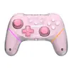 Controlador Bluetooth Switch Nsoled Hall Rocker Controlador Sem Fio PC Programação Macro Fogo Contínuo com RGB Carcaça Transparente