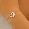 Collar Colgante de Diamante Estrella y Luna de Lujo Moda Transfronteriza Cadena para Clavícula de Mujer con Estrella y Luna Ropa de Mujer para Vacaciones