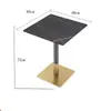Mesa y Sillas de Negociación de Lujo Ligero Combinación Rectangular Mesa y Sillas de Mármol y Tablero de Roca Mesa Redonda Pequeña para Tienda de Té con Leche y Cafetería