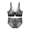 8970 Conjunto de Lingerie Francês Fino Sexy com Renda para Mulheres com Seios Pequenos Sutiã Push-up Anti-Queda e Conjunto de Calcinha Atacado Dropshipping