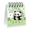 Calendario de Escritorio Mini Panda 2027 Adorno de Escritorio de Dibujos Animados Calendario Portátil para Estudiantes Planificador Papelería Pequeña Linda