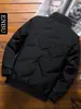 Jaqueta Puffer Masculina Enbu Inverno Quente Penugem de Pato Branco Casual de Negócios Versátil Jaqueta Baseball Marca Tendência Roupa Exterior
