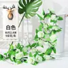 Enredadera de Flores Artificiales de Rosa Zarcillo Colgante de Pared Enroscada Cubierta Decorativa para Tubería de Agua de Aire Acondicionado Sala de Estar Techo Planta de Plástico