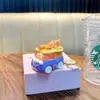 Chaveiro Mini Carro Desenho Animado Divertido Alívio de Estresse Brinquedo de Carro para Estudante Chaveiro Pingente de Bolsa Pequeno Presente