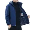 Abrigo de Invierno para Hombre para Exterior con Forro Polar, Chaqueta de Algodón Gruesa, Cortavientos, Cálido, Impermeable, Ropa para Clima Frío, Talla Grande, Traje de Montañismo