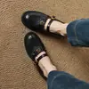 2026 Nuevo Estilo Zapatos Mary Jane Planos Retro Franceses para Mujer con Tacón Grueso y Diseño de Camelia, Tallas Grandes 33-43, Modernos