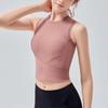 Roupas de Yoga Colete Esportivo Canelado Feminino de Verão Sem Mangas Corrida Fitness Stretch Apertado Roupa Externa Roupa Íntima de Yoga com Bojo