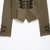 Ropa de mujer al por mayor transfronteriza 2026 otoño nueva moda versátil textura de gamuza hebilla anudada chaqueta 4344800
