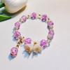 Pulseira Elegante de Luxo Leve Colorida Pedra Natural Chinesa Étnica Lótus Ruyi Estilo Nacional Pulseira Melhor Amigo Joia