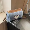 Bolso Bandolera para Mujer de Lana de Cordero Nuevo Dulce de Moda Amor Estilo Coreano de Alto Valor Bolso General para Chica de Moda