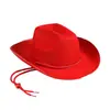 Sombrero de Vaquero con Borde Rosa, Sombrero de Vaquero Blanco con Borde Listo de Fábrica, Sombrero de Vaquero Negro con Borde Marrón Dick
