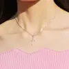 Collar con colgante de plata esterlina S925 para pareja, estilo coreano, moda simple para estudiantes masculinos y femeninos, estilo japonés y coreano, colgante de cruz