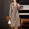 Abrigo Largo de Lana para Mujer con Cuello de Solapa, Elegante y Sencillo Abrigo de Lana Doble Cara, Nuevo Modelo 2026, Abrigo 100% Lana