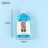 Garrafa de Bebida de Suco de Café de Extração a Frio 250ml Celebridade da Internet Estilo Ins com Tampa Garrafa de Vidro para Bebida Fria Feliz Chá Garrafa Pequena de Vinho