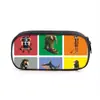 Estojo de Lápis Estilo Cartoon Pixelado Transfronteiriço para Alunos do Ensino Fundamental, Bolsa de Lápis de Camada Única com Grande Capacidade para Armazenamento de Material Escolar