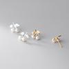 Aretes de Plata Nalan S925 para Mujer Estilo K Sencillos Pequeñas Cuentas Cereza Lindo Dulce Elegante Aretes G8592