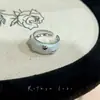 Novo Anel Largo Coração de Blogueira Coreana Design de Nicho Doce e Cool Estiloso Retro Fofo Anel para Dedo Indicador para Mulheres