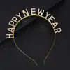 Diadema de aleación europea y americana con diamantes de imitación, letra de Feliz Año Nuevo, diadema de moda para fiesta, accesorios para el cabello de Navidad, tocado al por mayor