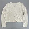 Cárdigan con Tacto a Lino para Mujer, Tejido de Punto de Manga Larga con Botones, Estilo Delgado, Nuevo Top Transpirable Versátil para Primavera/Verano, Casual, Protección Solar