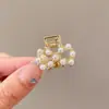 Presilha de Cabelo Pequena Exquisita com Pérolas e Strass, com Toque de Luxo, Presilha de Cabelo de Princesa, Presilha Compacta para a Parte de Trás da Cabeça, Presilha para Franja, Acessório de Cabelo