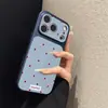Fondo azul con lunares adecuado para funda de teléfono iPhone 17promax Apple 16pro nuevo 15pro nicho 16 cuero