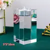 Suporte de Velas Quadrado de Cristal de Luxo Nórdico Decoração Adereço para Jantar Romântico com Velas Suporte de Velas Decoração de Mesa