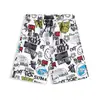 Pantalones Cortos Estampados Atractivos para Hombre Verano Seda de Hielo Frescos Casuales Pantalones de Cinco Puntos Juventud Rectos Pantalones de Playa