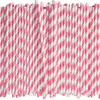 25 Pajitas de Papel Desechables Pajita de Diámetro Pequeño Color Raya Roja Pajita Decorativa Creativa Bebida de Postre