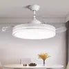 Luz de ventilador de techo con luz LED invisible para uso doméstico en sala de estar, comedor, dormitorio, lámpara de araña ventilador eléctrico