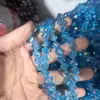 Miçangas de vidro para cubos de açúcar com furo diagonal de 8 mm para correntes de celular de cristal artesanais DIY, acessórios de pulseira simples e estilosos atacado