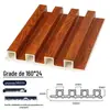 Painéis de Grelha de Fibra de Bambu Personalizados Grau E0 Novo Estilo Chinês Decoração de Interiores Painéis de Parede WPC Grelha Côncavo-Convexa Parede de Fundo