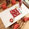 2025 Novo Jogo Americano Nova Toalha de Mesa de Ano Novo Impermeável à Prova de Óleo Resistente ao Calor Lavável Jogo Americano para Mesa de Jantar Sala de Estar Tapete Protetor para Mesa de Centro Vermelha
