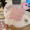 Conjunto de Colete Desenho Animado Fofo Estilo Coreano 2026 Novo Meninas Bebê Colete Solto Top Calça Casual Tendência