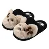 Pantuflas de Peluche de Cachorro Lindas Calientes para el Hogar Antideslizantes Suela Suave Cómodas Cerradas de Algodón Otoño Invierno para Usar al Aire Libre Mujer