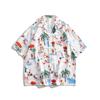2558-2602 Gola Cubana Manga Curta Estilo Igual Masculino e Feminino Manga Três Quartos Estilo Férias na Praia Festival Songkran Tailandês Havaí