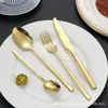 Juego de Cubiertos de Acero Inoxidable Transfronterizo, Cuchillo para Filete Estilo Occidental de Hotel, Tenedor, Cuchara, Cuchara de Postre, Juego de Regalo de Cuatro Piezas